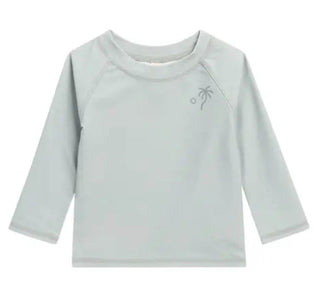 Quincy Mae Rashguard in Sage Green with Palm Tree Graphic - New With Tags, 3-6 months