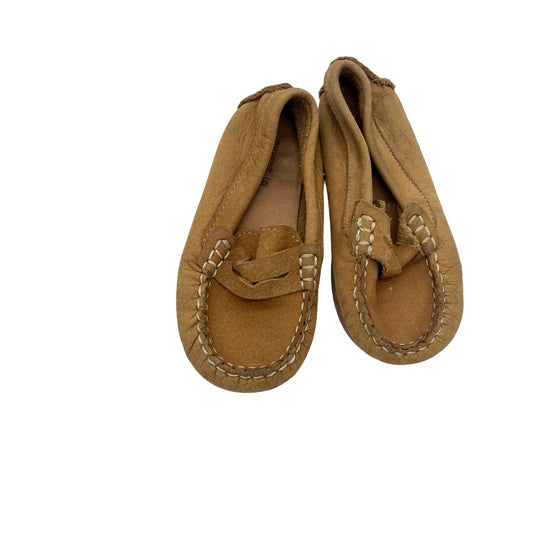 Zara tan leather loafers, euro 23 little kid