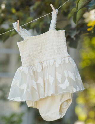 Noralee  Bella Tutu in Natural with Butterfly Lace, 12 months