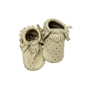 Freshly Picked new gold polka dot mocassins, 6-12 months
