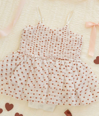 Noralee Red Hearts Pattern Tulle Tutu Dress With Bloomers - New With Tags, 6 months