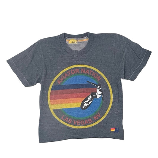 Aviator Nation Charcoal grey Las Vegas tshirt, Youth xsmall