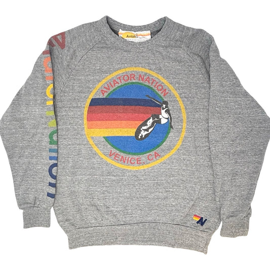 Aviator Nation Heather Grey Venice Surf relaxed crewneck, Women’s small