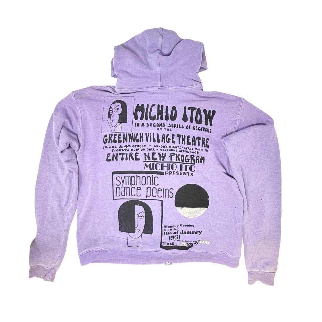 Free City Purple Texas Tokyo zip up hoodie, 2 womens