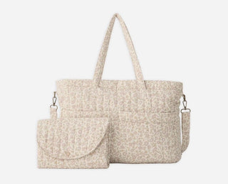 Quincy Mae Diaper Bag and Changing Mat in Wildflower Woven - New With Tags, O/S