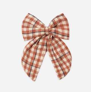 Rylee + Cru Bow Clip in Poppy Plaid - New With Tags, O/S