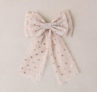 Noralee Tulle Bow with Metallic Hearts - New With Tags, O/S