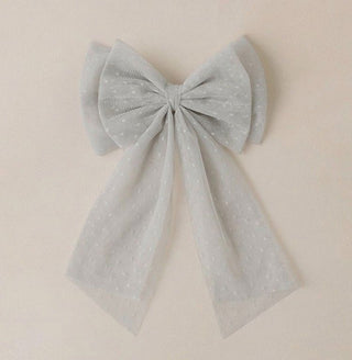 Noralee Tulle Dot Bow in Mist Blue - New With Tags, O/S