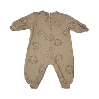 Quincy Mae Tan lion playsuit, 3-6 months