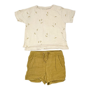 Rylee + Cru Banana tshirt w/green short set, 6-12 months