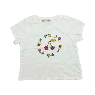 Bonpoint white cherry tshirt, 3 years