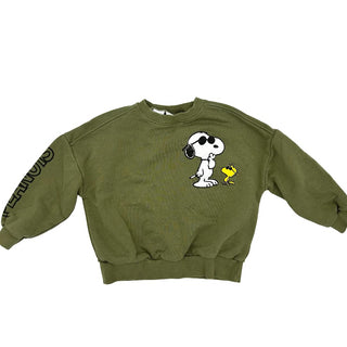 Zara x Peanuts green Snoopy sweatshirt, 3-4 years