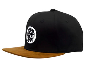Headster Black and Tan Suede Brim Snapback Hat - New With Tags, 56 com