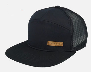 Headster Black Snapback Hat with Mesh - New With Tags, 56 cm