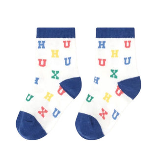 Hux Hux Letter Pattern Socks - New, 1-2 years