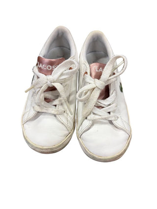 Lacoste White and Metallic Rose Sneakers, 24 EU