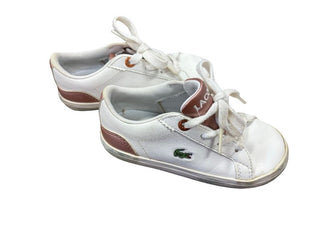 Lacoste White and Metallic Rose Sneakers, 24 EU