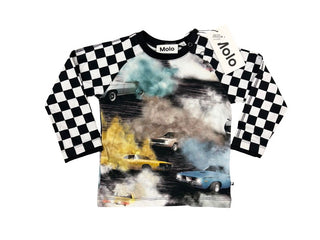 Molo Elton Burnout Racecar Print Longsleeve - New with tags, 2 years