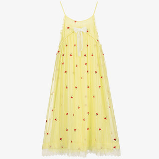 Chloe  yellow dresss w/roses, 8-10 Years