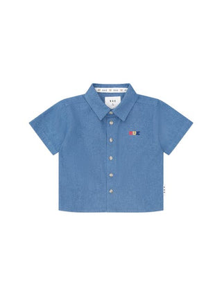 Hux Embroidered chambray shirt new with tag l, 6-12 months