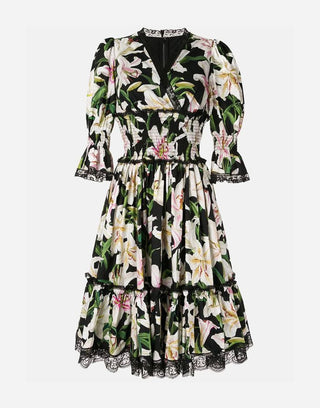 Dolce & Gabbana black floral dress, 7/8 Years