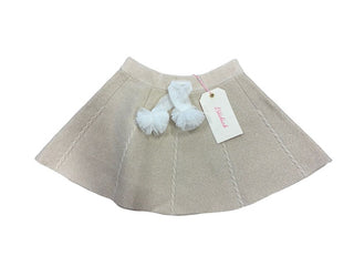 Billieblush Gold Glitter Skirt with Pompom Tulle Details - New With Tags, 2 years
