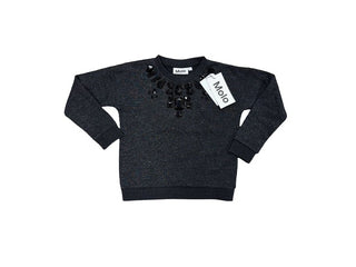 Molo Maila Glitter Black Sweatshirt with Gems - New With Tags, 6 years
