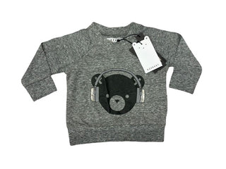Hux Baby Grey Longsleeve with Bear Graphic - New With Tags, 3-6 months