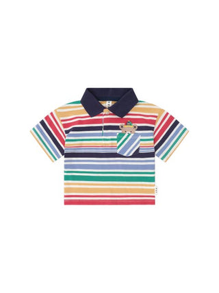 Hux rainbow stripe polo new with tag, 6-12 months