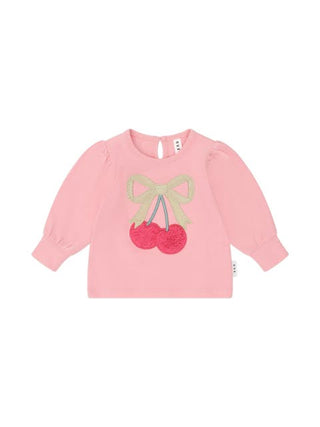 Hux Cherry bow puff sleeve top new with tag, 6-12 months