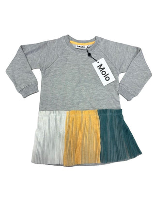 Molo Grey Sweatshirt and Pleated Skirt Combination, 2 years