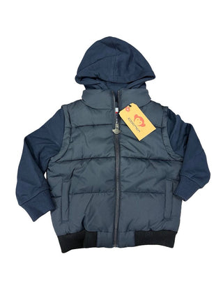 Appaman Black and Navy Hoodie Sweater Vest-Jacket, 3 years