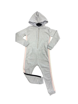 Molo Grey Hooded Jumpsuit with Side Stripes, New with tags, 7-8 years