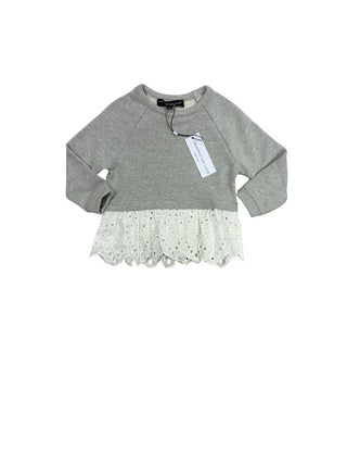 Generation Love Grey and White Eyelet Combination Sweatshirt - New with tags, 2 years