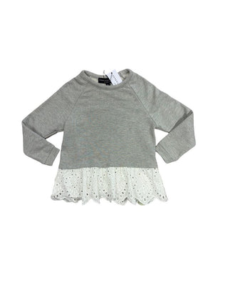 Generation Love Grey and White Eyelet Combination Sweatshirt - New with tags, 6 years