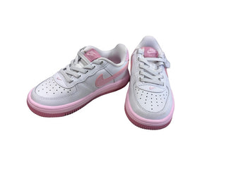 Nike Force 1 low EasyOn preschool in white/pink foam, 10 little kid