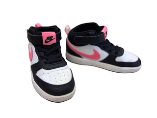 Nike Court Borough mid 2 sneakers in black/white/sunset pulse, 10 little kid