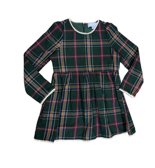 Hillhouse Green tartan long sleeve dress, 3-4 years