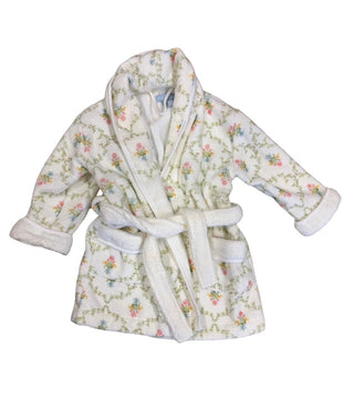 Hillhouse White w/floral print terry cloth robe, 18-24 months