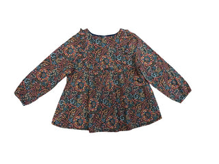 Bonton Navy floral print long sleeve blouse, 4 years
