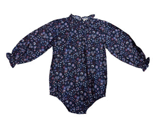 The New Society Navy floral print long sleeve onesie, 24 months