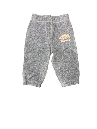 Roots Grey Marled Sweatpants with Pink Beaver, 6-12 months