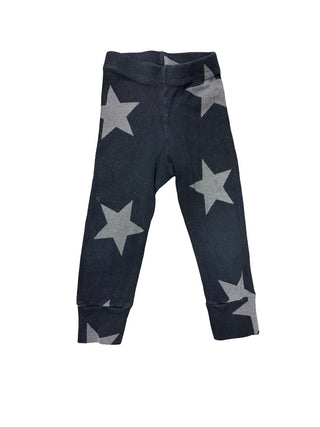 Nununu Black and Grey Star Leggings, 6-12 months