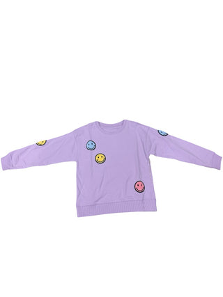 Preppy Goose lavendar smiley Sweater new with tags, 6 years