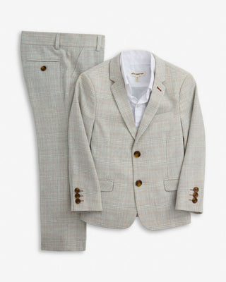 Appaman Linen Light Grey Plaid Stretchy Mod Suit New with tag, 6 years