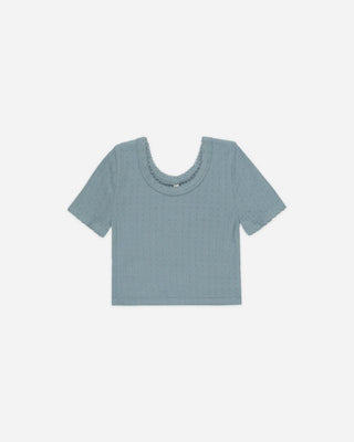 Rylee + Cru Pointelle Tee in Sea Green - New With Tags, 4-5 years