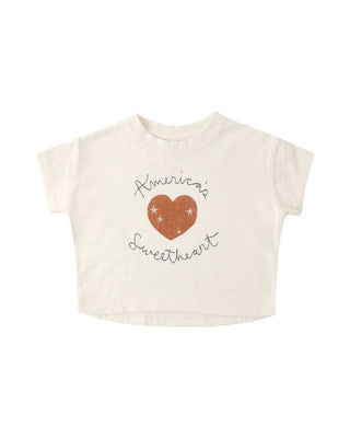 Rylee + Cru Boxy Tee with Americas Sweetheart Tomato Graphic - New With Tags, 4-5 years