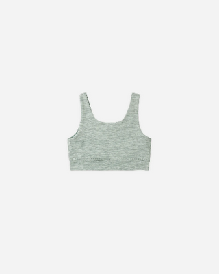 Rylee + Cru Swift Sports Bra in Heathered Sea Green, 4-5 years