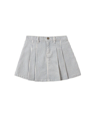 Rylee + Cru Pleated Denim Skirt in Railroad Stripe - New With Tags, 4-5 years