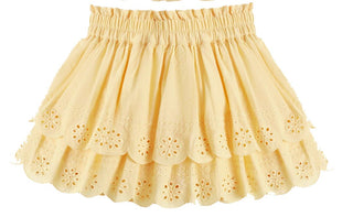 Rylee + Cru Rose Mini Skirt in Lemon - New With Tags, 4-5 years